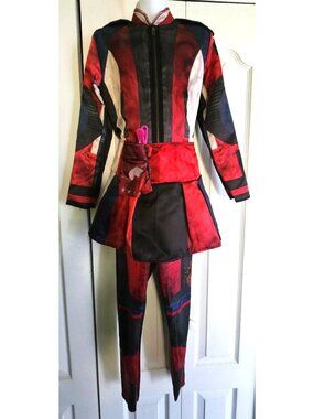 Descendants Evie Deluxe Costume Girls 7-8 Jumpsuit Skirt Gloves Disguise Disney